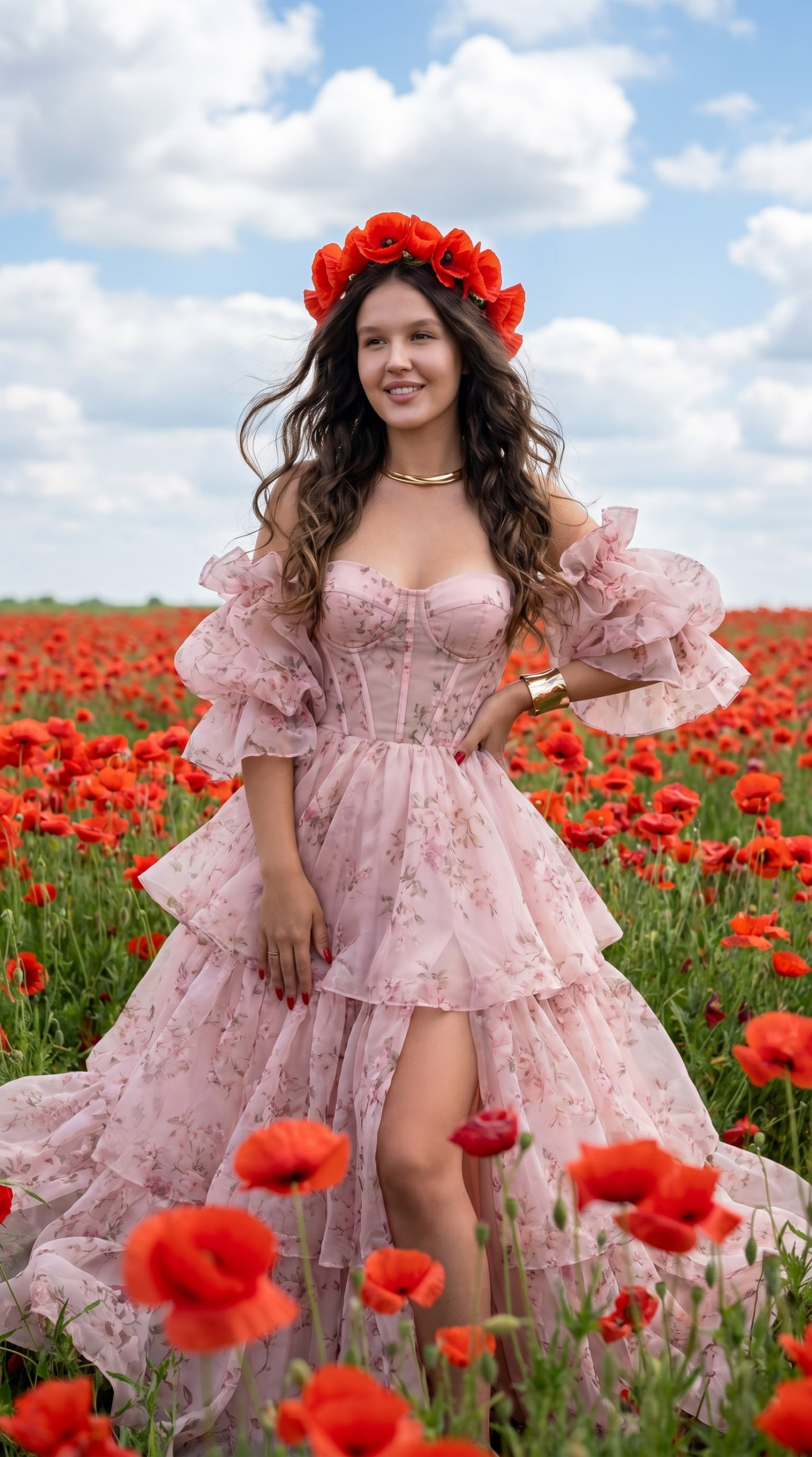 Пример AI-фотосессии в Wibee: В маковом поле