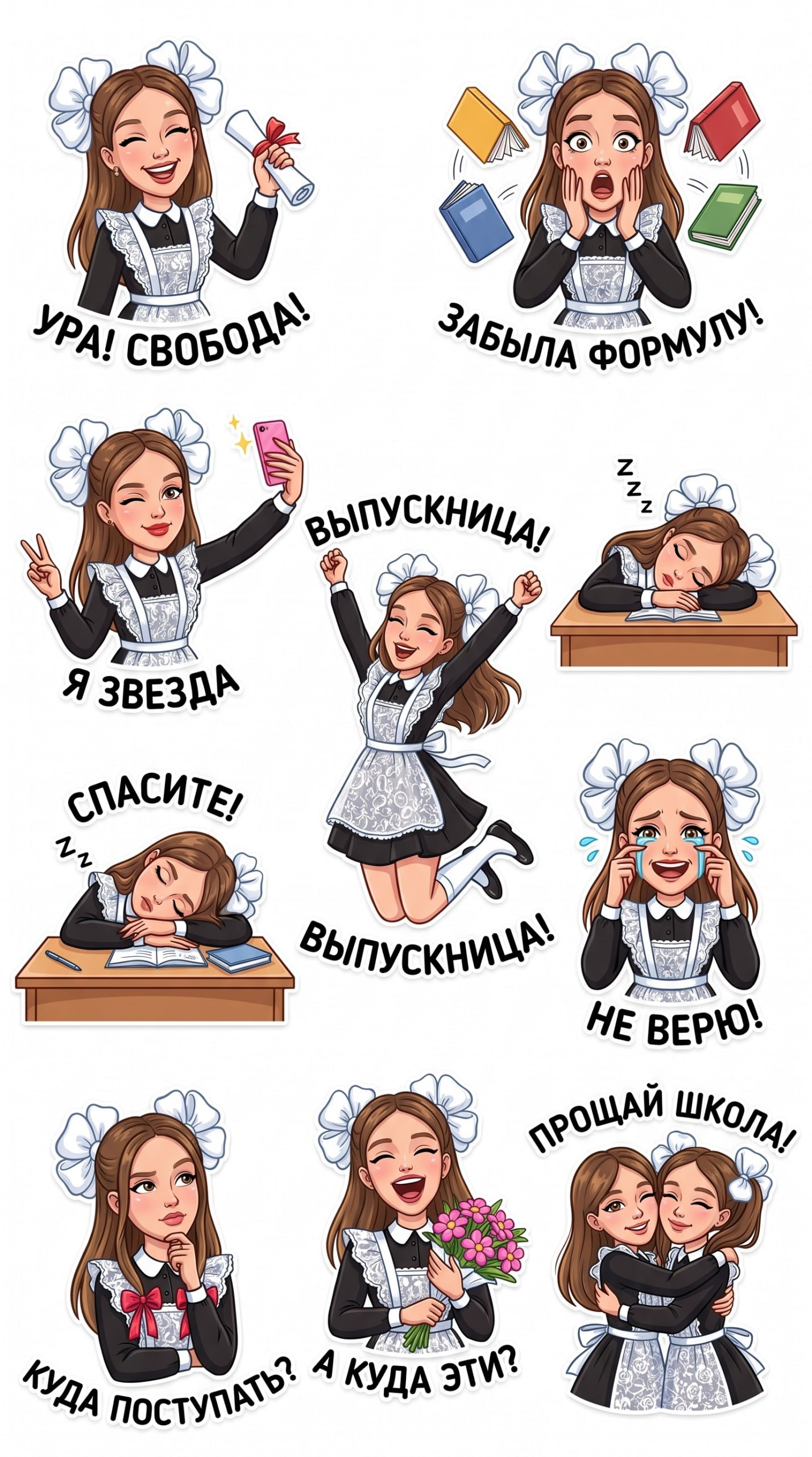 Пример AI-фотосессии в Wibee: Набор стикеров
