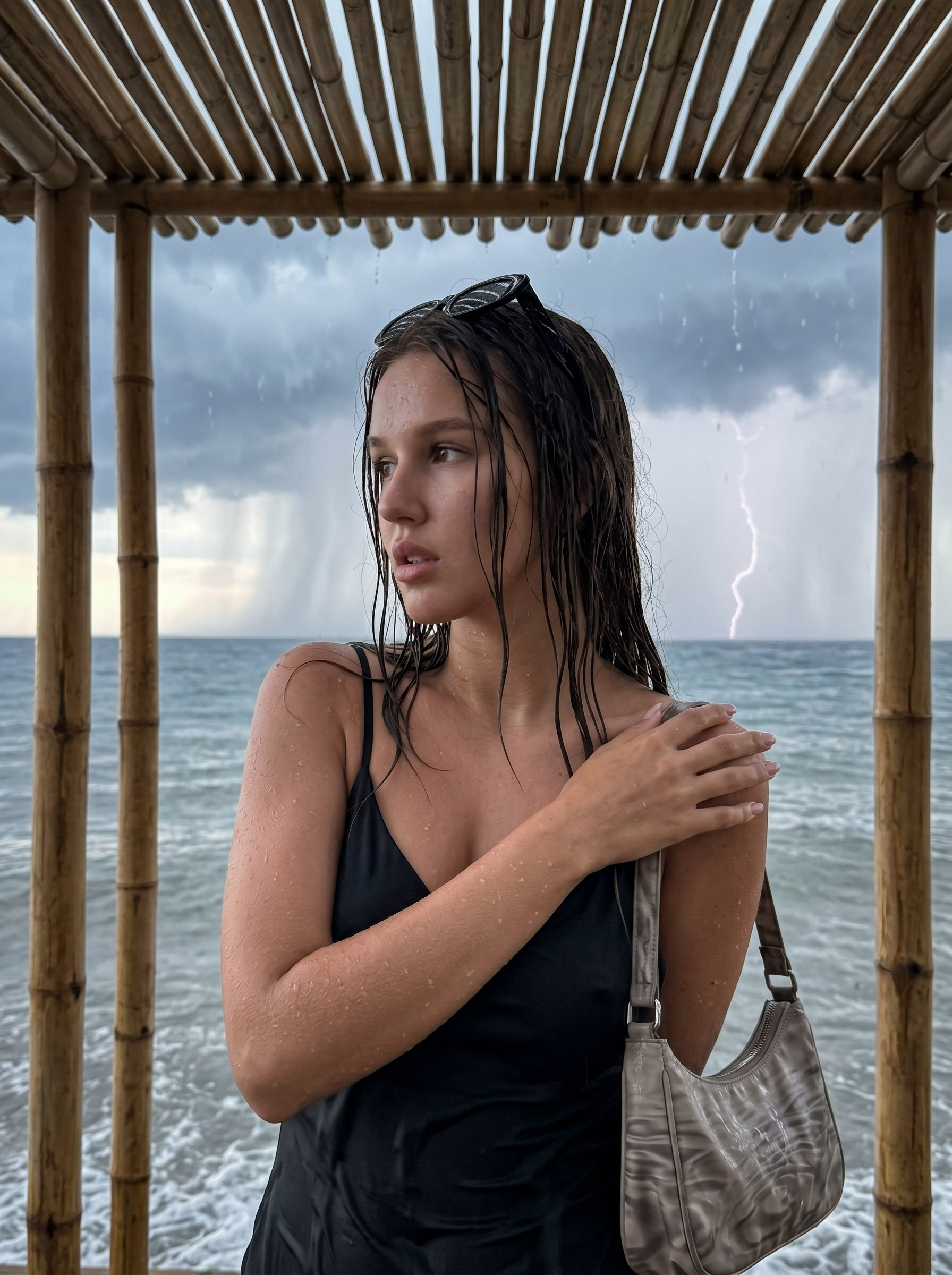 Превью пресета ИИ фотосессии Wibee: На пляже в грозу