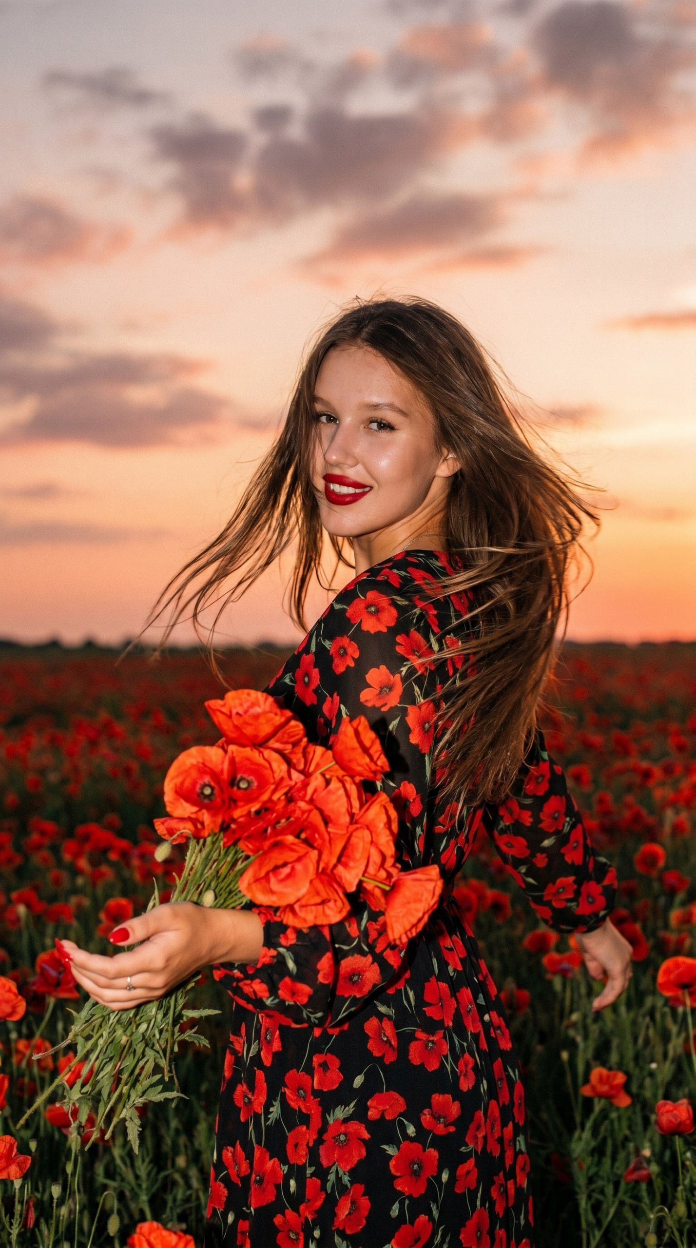 Превью пресета ИИ фотосессии Wibee: Маковый закат